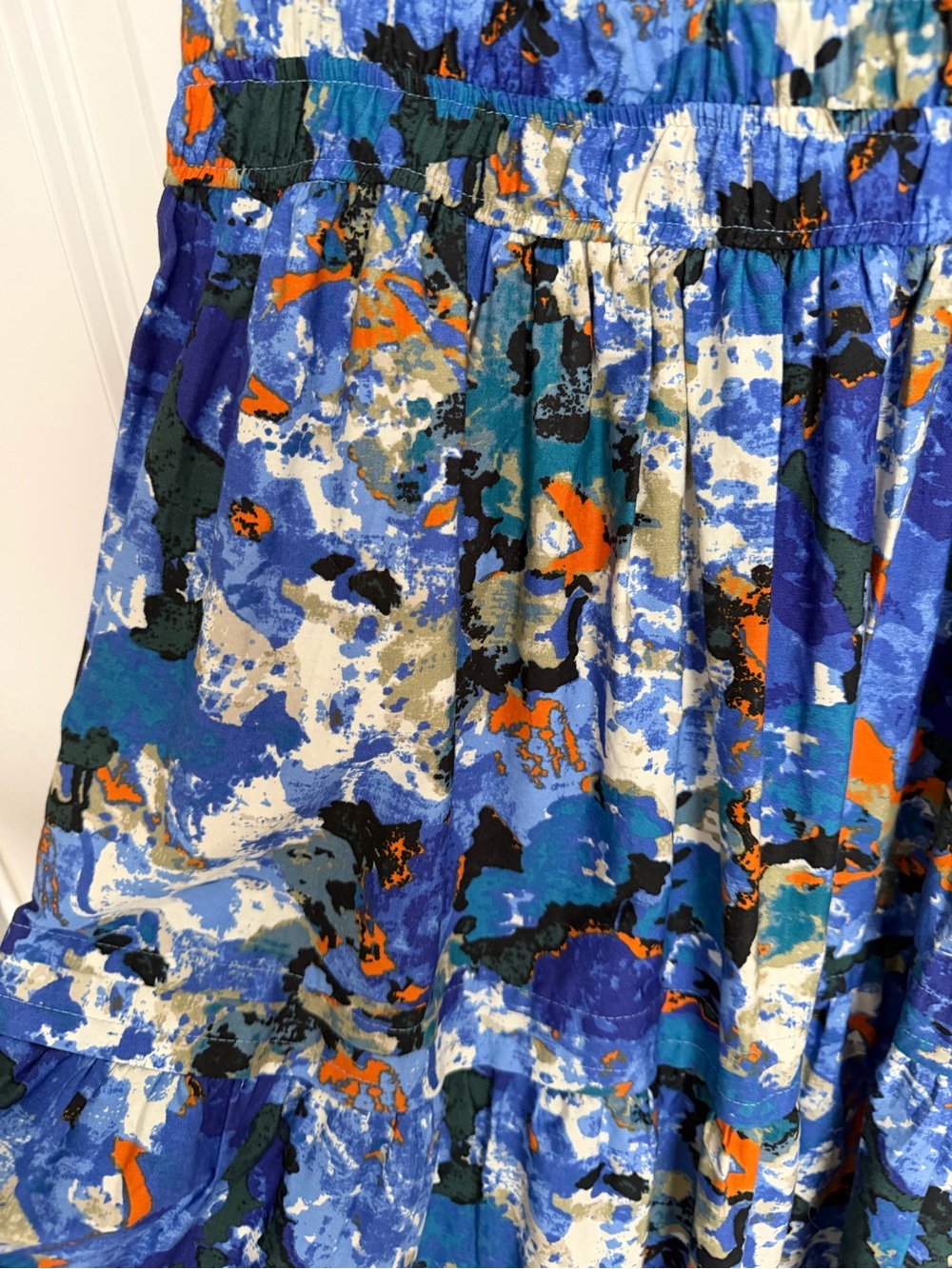 Anthropologie Somerset Blue Floral Tiered Maxi Dress - Picture 5 of 6